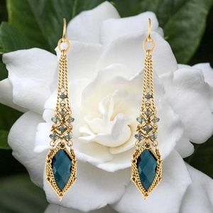SOLD -Anthony Nak 18k London Topaz & Sapphire Earrings